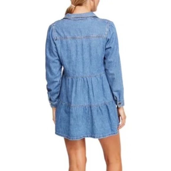 Free People Nicole denim tiered baby doll style dress - Picture 6 of 8